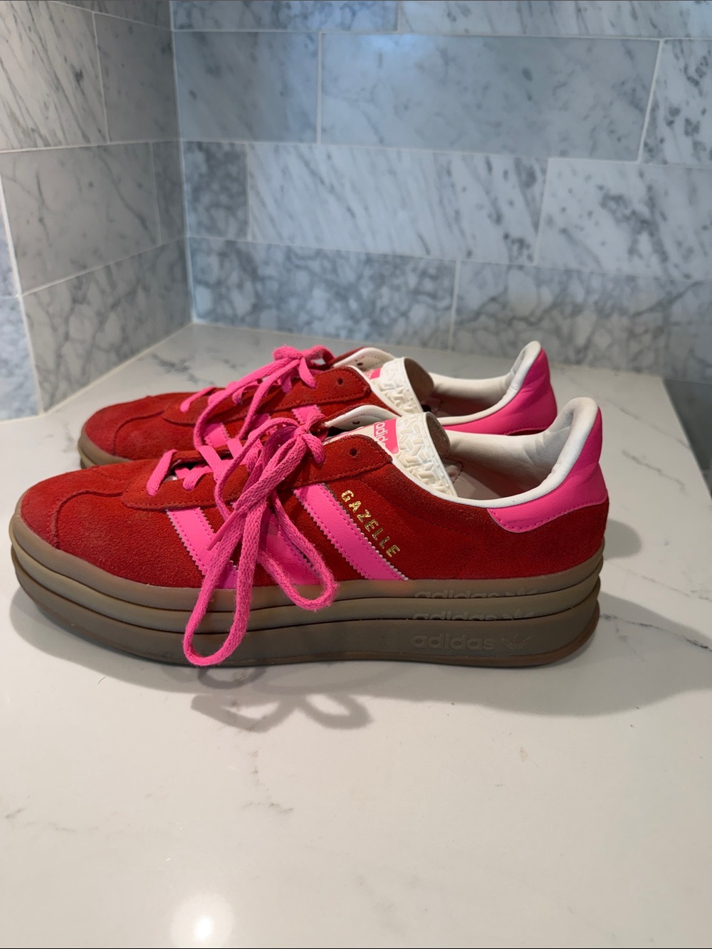adidas Gazelle Sneakers in Red and Pink